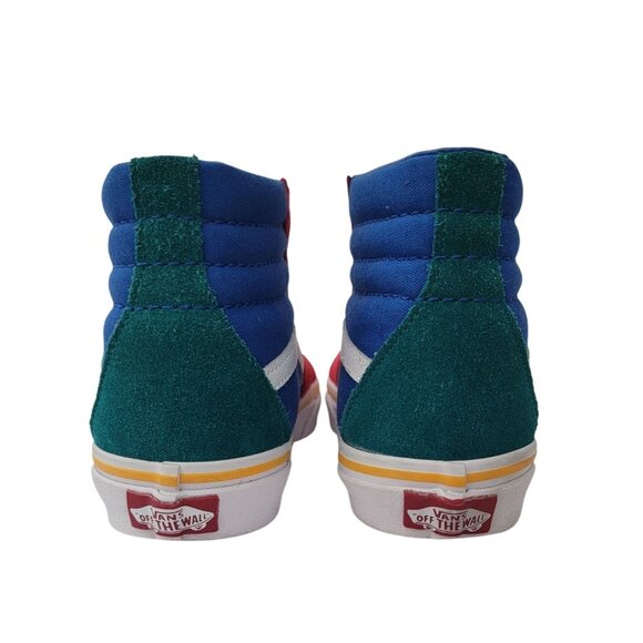 Vans Sk8-Hi PRIMARY BLOCK Color Suede & Canvas High Top Sneakers Kids Sz 4.5 - Picture 3 of 8